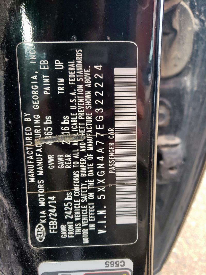 5XXGN4A77EG322224 - 2014 KIA OPTIMA EX BLACK photo 12