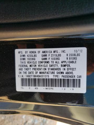 1HGCT1B84DA001375 - 2013 HONDA ACCORD EXL BLACK photo 12