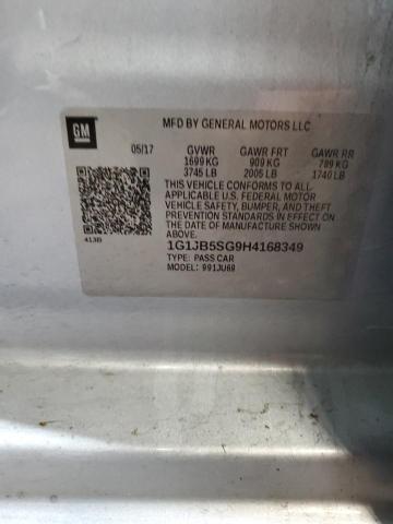 1G1JB5SG9H4168349 - 2017 CHEVROLET SONIC LS BLUE photo 12