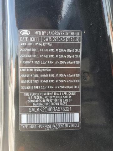 SALAK2D46BA578021 - 2011 LAND ROVER LR4 HSE LUXURY BLACK photo 13