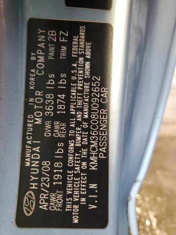 KMHCM36C08U092652 - 2008 HYUNDAI ACCENT GS 蓝色 照片 12