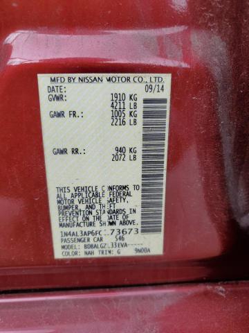 1N4AL3AP6FC173673 - 2015 NISSAN ALTIMA 2.5 ბურგუნდია ფოტო 12