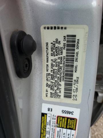 1NXBU4EE4AZ284733 - 2010 TOYOTA COROLLA BASE SILVER photo 12