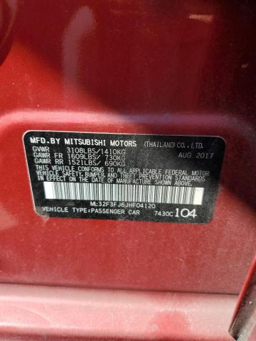 ML32F3FJ6JHF04120 - 2018 MITS MIRAGE G4 ES Կարմիր լուսանկար 12