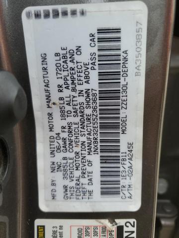 1NXBR32E55Z363687 - 2005 TOYOTA COROLLA CE Boz foto 12