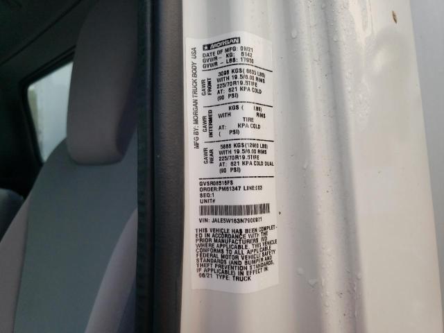 JALE5W163N7900921 - 2022 ISUZU NQR თეთრი ფოტო 13