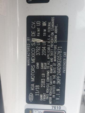 3KPF24AD9KE057871 - 2019 KIA FORTE FE თეთრი ფოტო 12