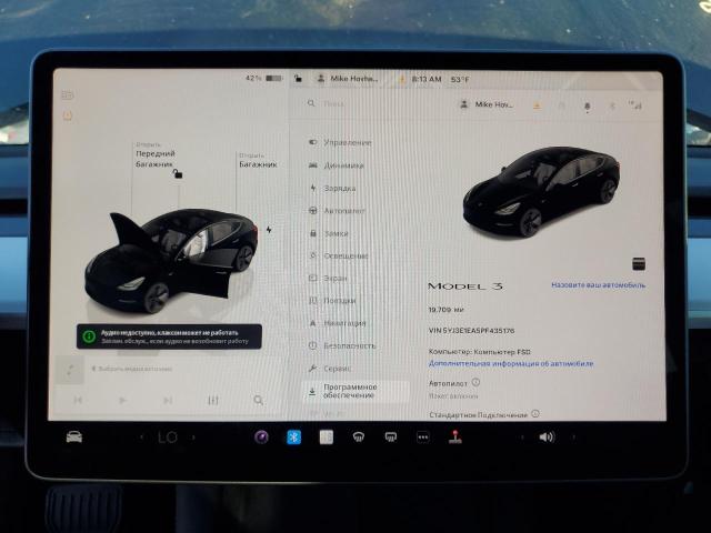 5YJ3E1EA5PF435176 - 2023 TESLA MODEL 3 შავი ფოტო 9