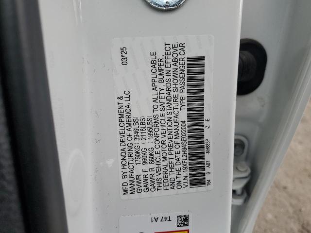 19XFL2H84SE022004 - 2025 HONDA CIVIC SPORT თეთრი ფოტო 13