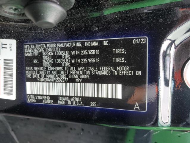 5TDKDRAH4PS502877 - 2023 TOYOTA HIGHLANDER L Սև լուսանկար 13