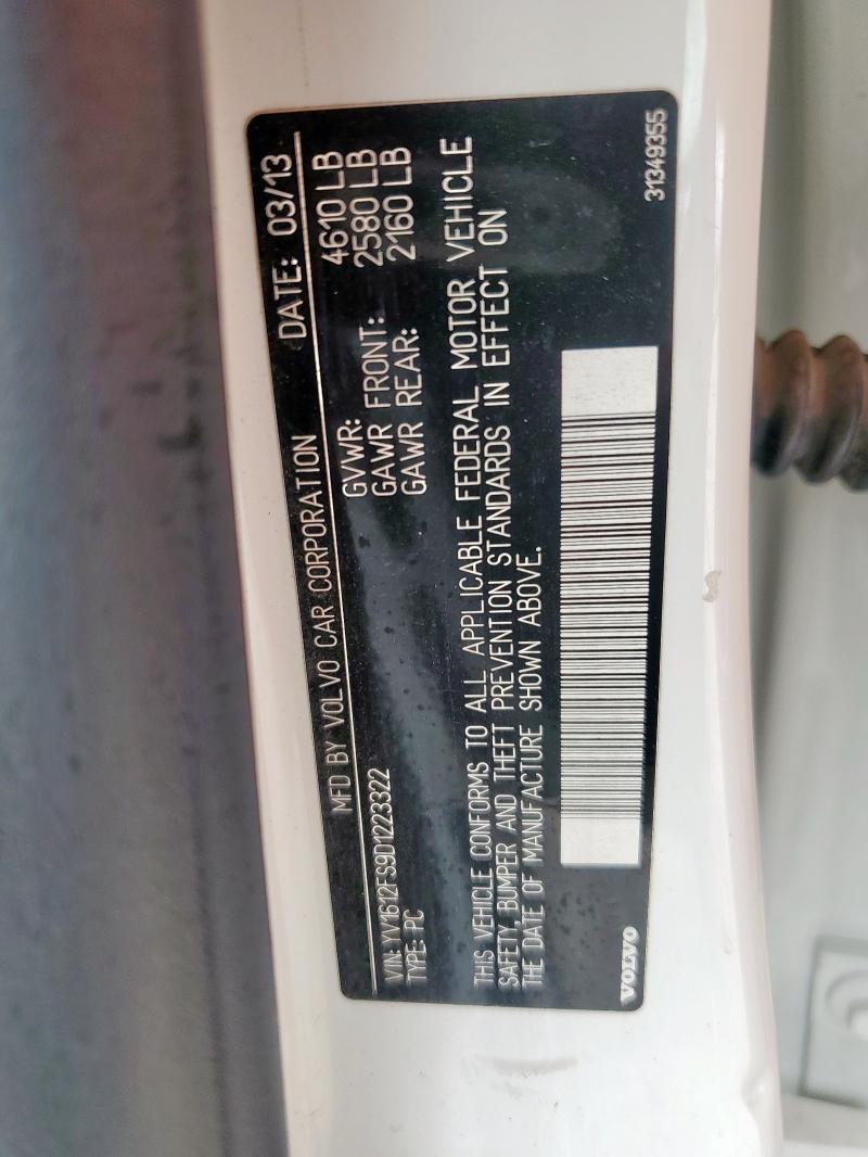 YV1612FS9D1223322 - 2013 VOLVO S60 T5 თეთრი ფოტო 12