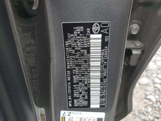 2T1KR30E48C702206 - 2008 TOYOTA COROLLA MATRIX XR GRAY photo 12