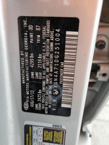 5XXGN4A71DG251004 - 2013 KIA OPTIMA EX SILVER photo 12