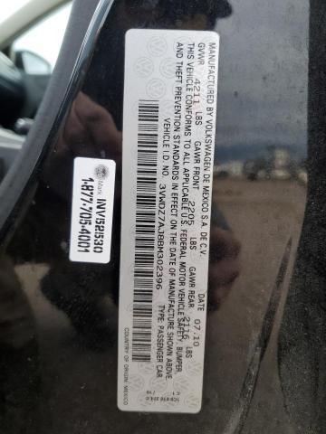 3VWDZ7AJ8BM302396 - 2011 VOLKSWAGEN JETTA SE Qara foto 12