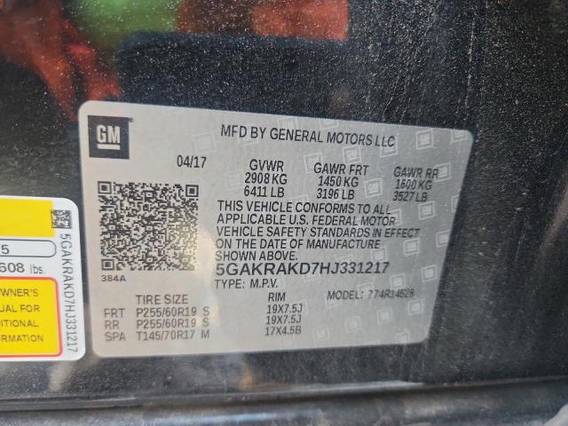 5GAKRAKD7HJ331217 - 2017 BUICK ENCLAVE შავი ფოტო 13