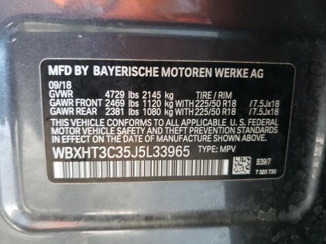WBXHT3C35J5L33965 - 2018 BMW X1 XDRIVE28I GRAY photo 13