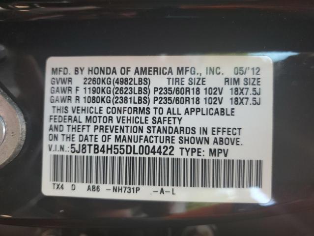 5J8TB4H55DL004422 - 2013 ACURA RDX TECHNOLOGY Черный фото 14