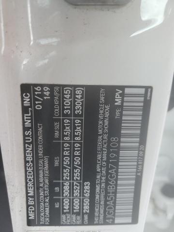 4JGDA5HB6GA719108 - 2016 MERCEDES-BENZ GLE 350 4MATIC WHITE photo 13