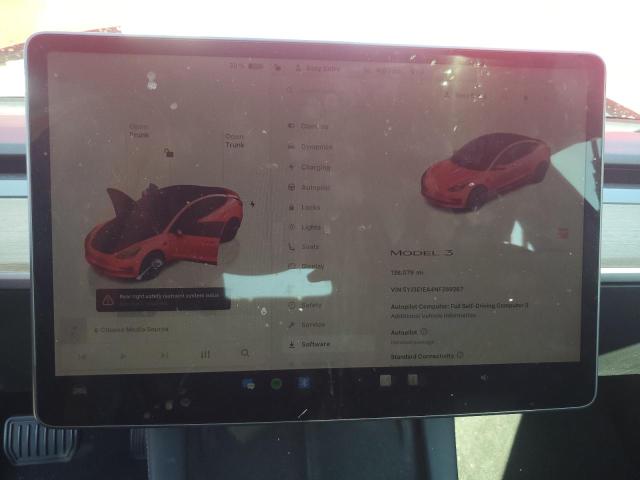 5YJ3E1EA4NF289267 - 2022 TESLA MODEL 3 Rouge photo 9