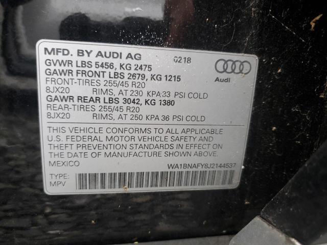 WA1BNAFY8J2144537 - 2018 AUDI Q5 PREMIUM PLUS BLACK photo 13