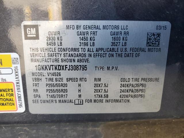 1GKKVTKDXFJ308795 - 2015 GMC ACADIA DENALI BLACK photo 14