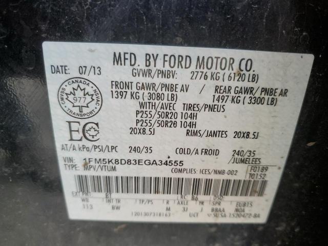 1FM5K8D83EGA34555 - 2014 FORD EXPLORER XLT BLACK photo 13