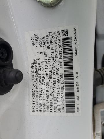 2HGFC2F89LH592669 - 2020 HONDA CIVIC SPORT Ağ foto 12