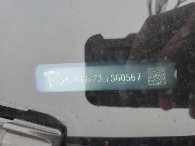 5YJSA1E23LF360567 - 2020 TESLA MODEL S 红色 照片 12