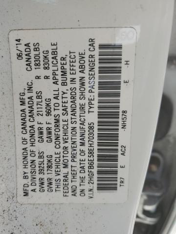 2HGFB6E58EH703085 - 2014 HONDA CIVIC SI 白色 照片 13