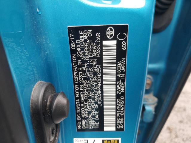 JTDKARFP9H3042854 - 2017 TOYOTA PRIUS PRIM 蓝色 照片 12