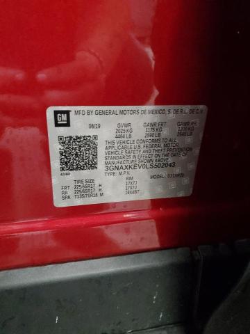 3GNAXKEV0LS502043 - 2020 CHEVROLET EQUINOX LT მუქწითელი ფოტო 14