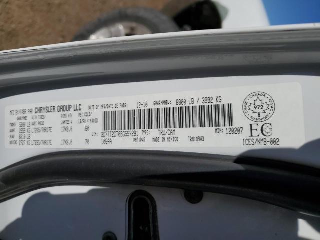 3D7TT2CT0BG557291 - 2011 DODGE RAM 2500 WHITE photo 13