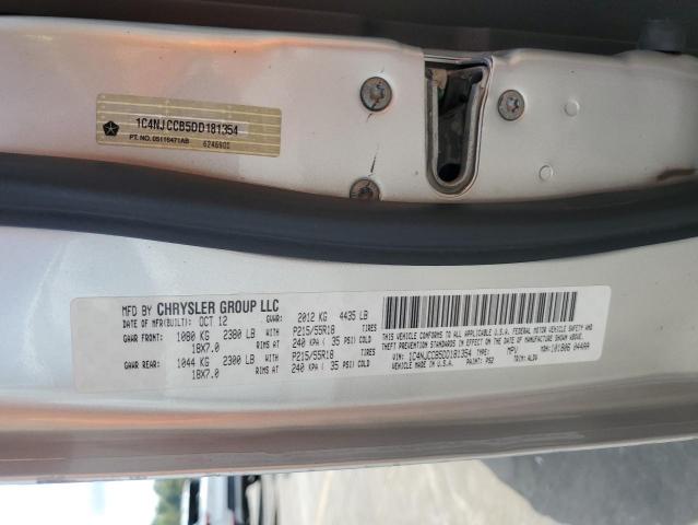 1C4NJCCB5DD181354 - 2013 JEEP COMPASS LIMITED SILVER photo 13