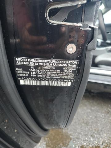 1C3AN65LX5X048085 - 2005 CHRYSLER CROSSFIRE LIMITED BLACK photo 12