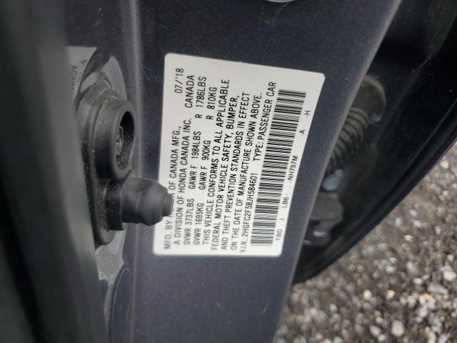 2HGFC2F58JH584601 - 2018 HONDA CIVIC LX 灰色 照片 12