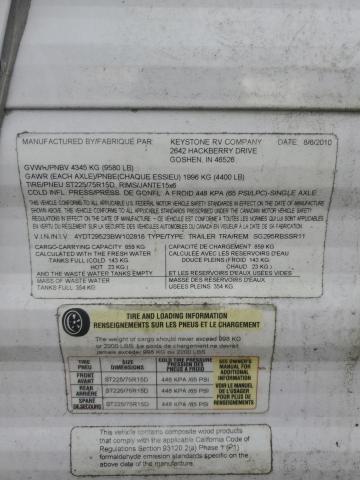 4YDT29523BW102816 - 2011 KEYSTONE SPRINGDALE ذو لونين صورة 10