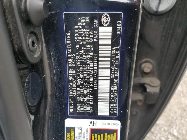 4T1BK1EB3FU184771 - 2015 TOYOTA AVALON XLE 黑色 照片 12