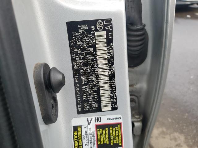 2T1BURHE9EC081272 - 2014 TOYOTA COROLLA L SILVER photo 13