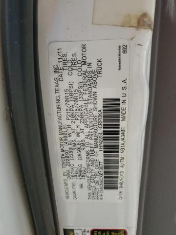 5TFTX4CN8CX013677 - 2012 TOYOTA TACOMA ACCESS CAB Белый фото 12