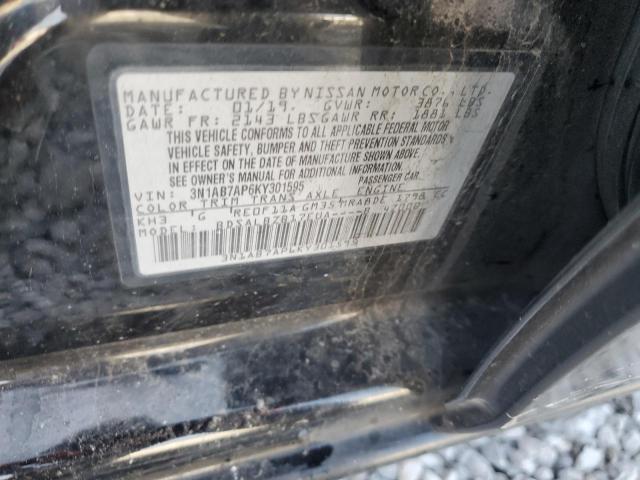 3N1AB7AP6KY301595 - 2019 NISSAN SENTRA S 黑色 照片 13