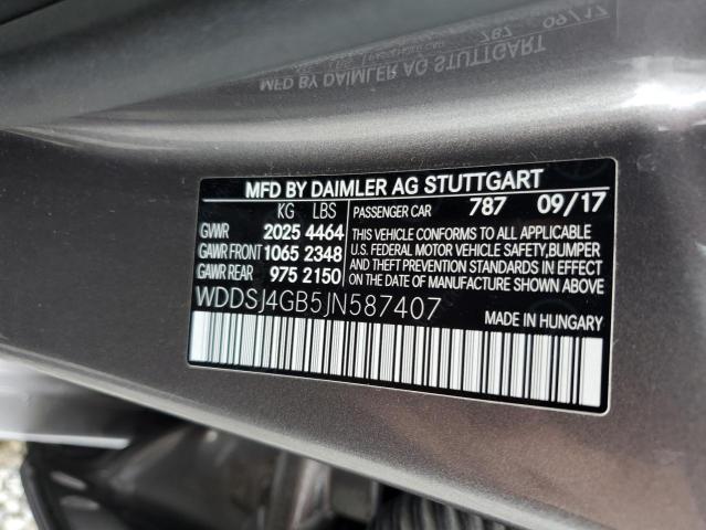 WDDSJ4GB5JN587407 - 2018 MERCEDES-BENZ CLA 250 4MATIC GRAY photo 12