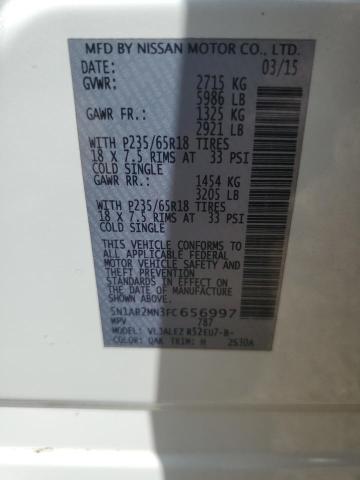 5N1AR2MN3FC656997 - 2015 NISSAN PATHFINDER S თეთრი ფოტო 13