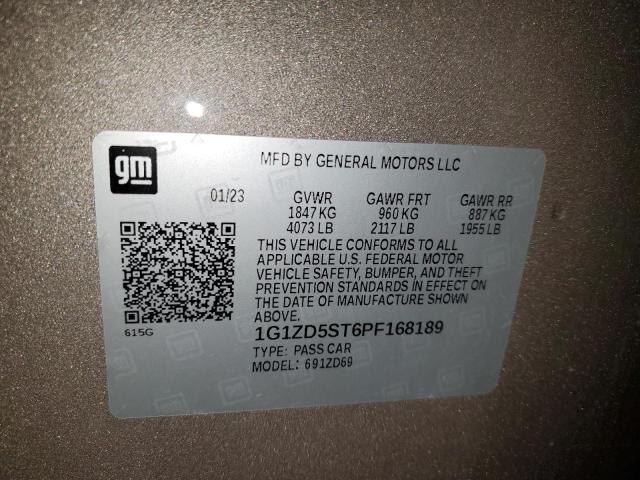 1G1ZD5ST6PF168189 - 2023 CHEVROLET MALIBU LT 棕色 照片 13