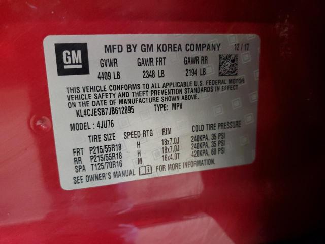 KL4CJESB7JB612895 - 2018 BUICK ENCORE PREFERRED أحمر صورة 13