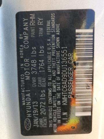 KMHTC6AD9DU136551 - 2013 HYUNDAI VELOSTER 银色 照片 13