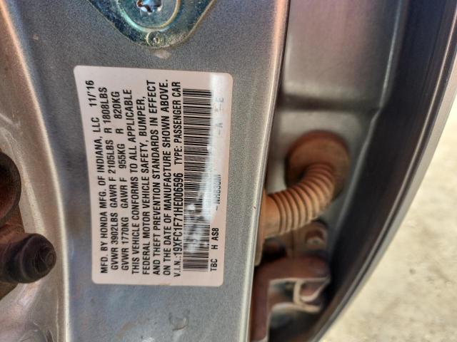 19XFC1F71HE006596 - 2017 HONDA CIVIC EXL Gümüş foto 12