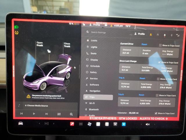 5YJ3E1EA1PF451813 - 2023 TESLA MODEL 3 Սև լուսանկար 9