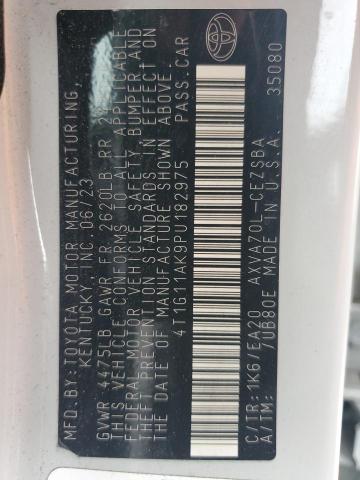 4T1G11AK9PU182975 - 2023 TOYOTA CAMRY SE NIGHT SHADE WHITE photo 12