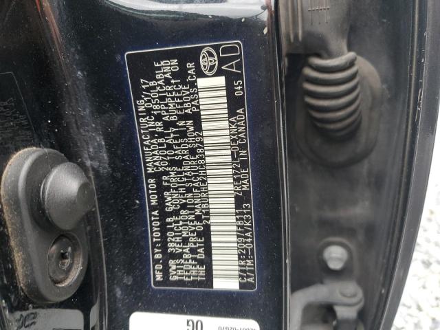 2T1BURHE2HC838792 - 2017 TOYOTA COROLLA L BLACK photo 23