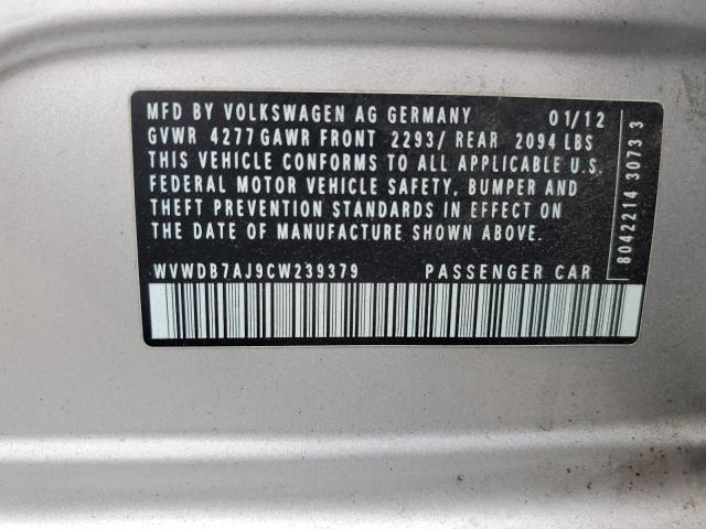WVWDB7AJ9CW239379 - 2012 VOLKSWAGEN GOLF Gümüş foto 12
